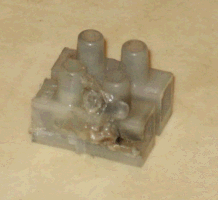 Melted motor wire connector