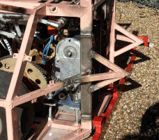 The newly replaced rear chassis spike support