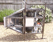 The hog in its cradle, lying on its side