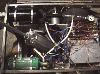 A view looking down onto the pneumatic bottles and the srimech ram