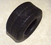 One of eight donated new go-kart tyres from Shark Motor Sport